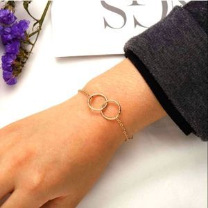 ʕ·ᴥ·ʔAjacry Boho Round Bracelet Chain Silver Circle Hand chain